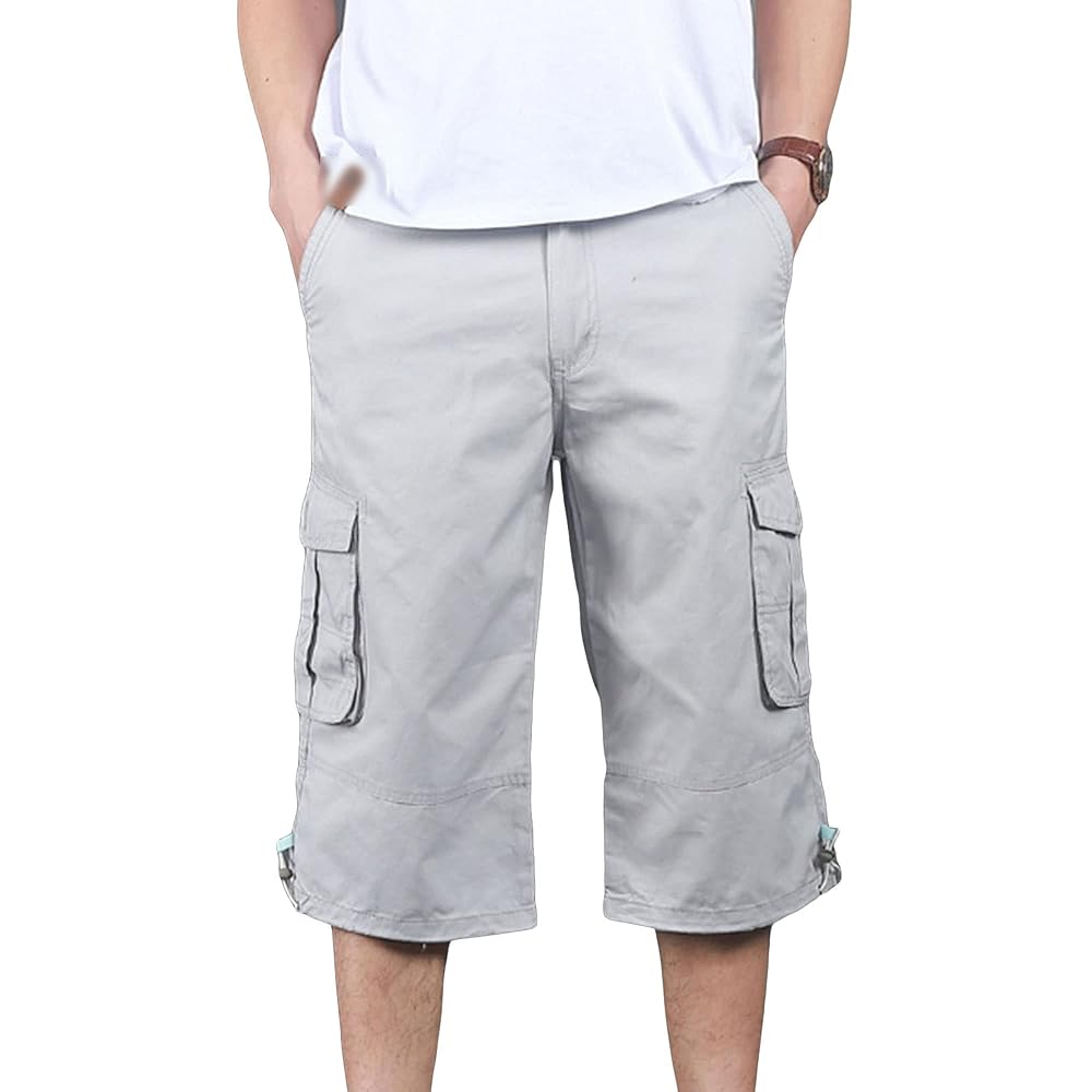 Answer4 3Pocket Short Pants XL Grey グレー Men's Pocket Capri Pants Men Classic Loose Stretch 3/4 Pant